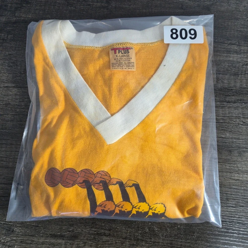 Vintage T Plus Shirt Mens Extra Large Single Stitch 80s Retro Volleyball USA - Picture 12 of 12